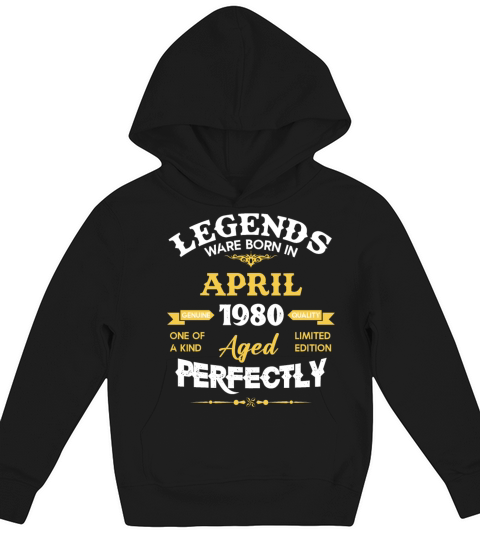 Vintage Aged To Perfection April 1980 Kids Hoodie