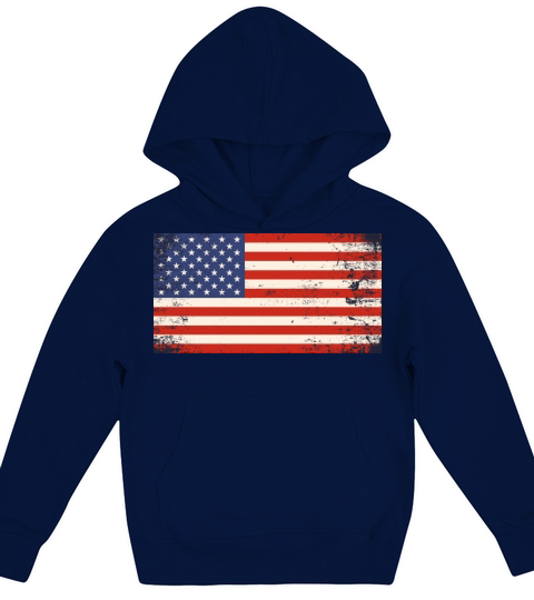 Vintage Retro USA Flag Kids Hoodie