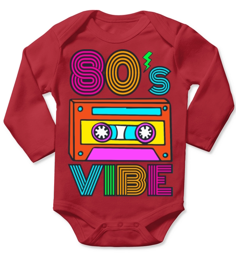 1980s Synthwave Aesthetic Vintage 80s Vibe Long Sleeve Baby One-Piece
