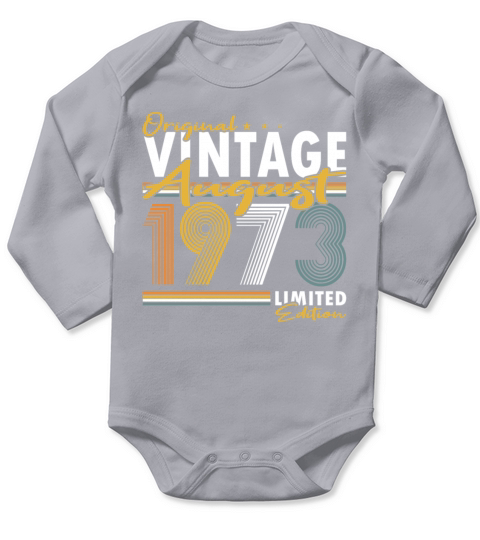 50th birthday august 1973 original 1973 Long Sleeve Baby One-Piece