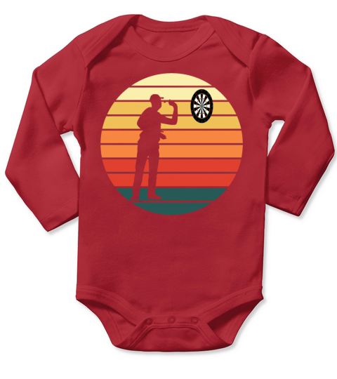 Darts Dart Player Dart-Throwing Retro Vintage Gift Long Sleeve Baby One-Piece