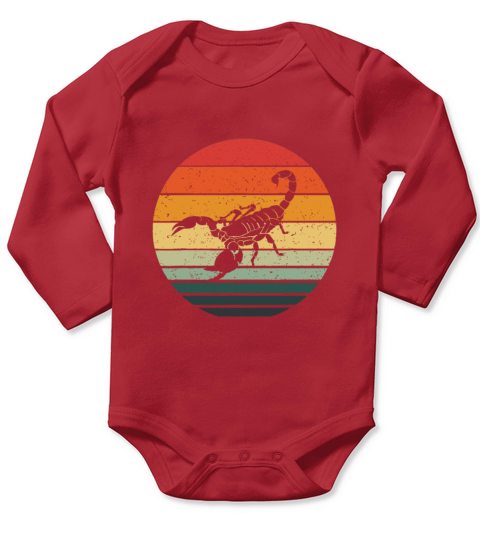 Vintage Scorpion Retro Sunset Art 70s 80s Long Sleeve Baby One-Piece