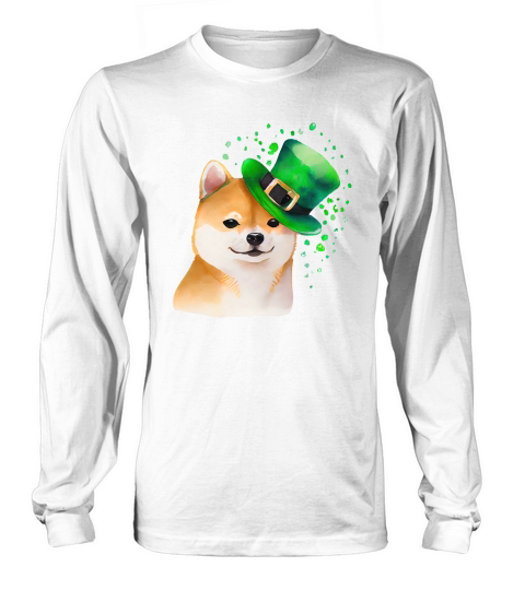 Cute Shiba Inu Dog Saint Patricks Day Long sleeved Unisex