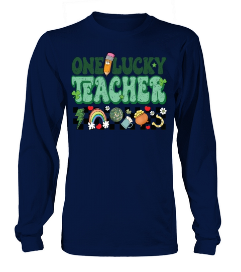 Lucky Teacher Saint Paddys St Patricks Day Vintage Long sleeved Unisex