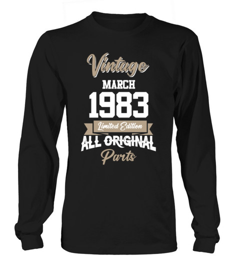 March 1983 Vintage Birthday Present Long sleeved Unisex