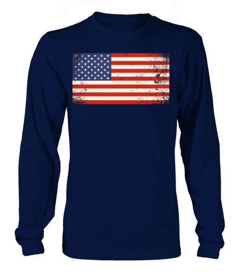 Vintage Retro USA Flag Long sleeved Unisex