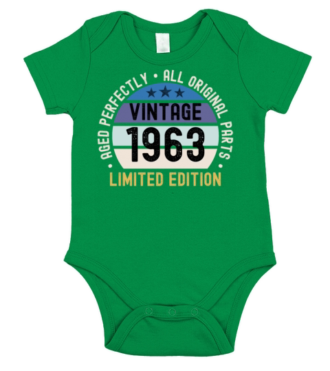 60th Birthday Vintage 1963 Short Sleeve Baby One-Piece
