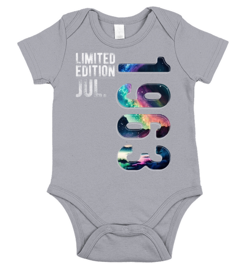 Limited Edition 1963 July Birthday Polar Lights Short Sleeve Baby One-Piece