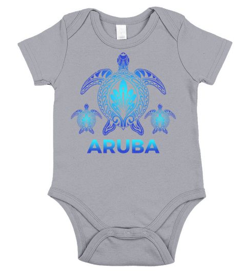 Vintage Aruba Ocean Blue Sea Turtle Souvenirs Short Sleeve Baby One-Piece