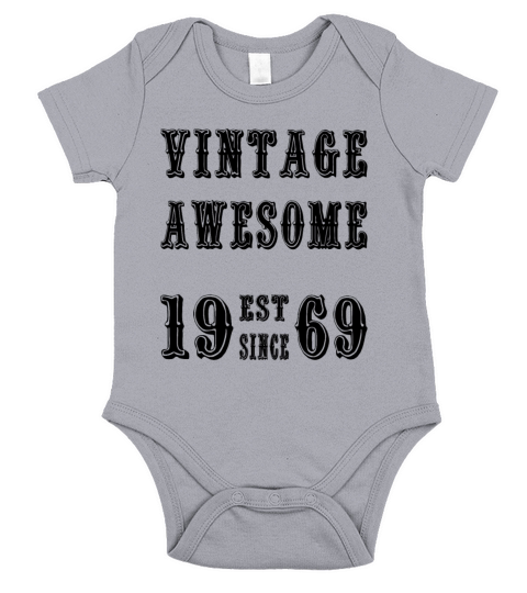 Vintage Awesome Est Since 1969 Birthday Short Sleeve Baby One-Piece