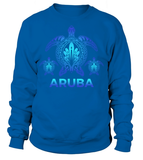 Vintage Aruba Ocean Blue Sea Turtle Souvenirs Sweatshirt Unisex
