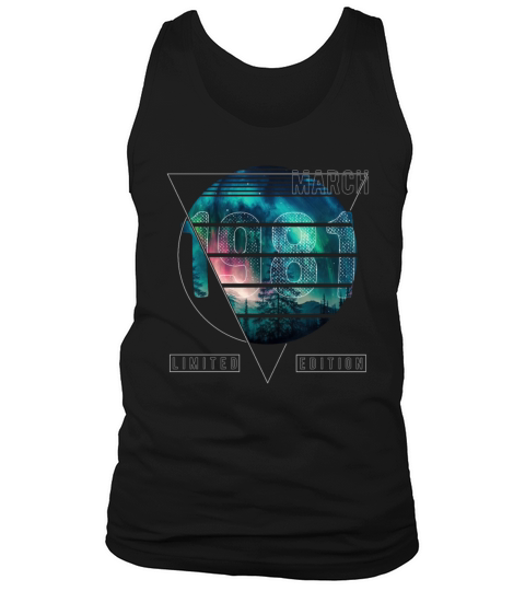Limited Edition 1981 March Birthday Polar Lights Tank Top Unisex