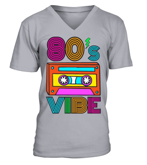 1980s Synthwave Aesthetic Vintage 80s Vibe V-Neck T-shirt