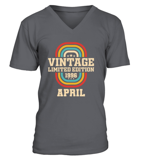 27th birthday April vintage 1996 vintage V-Neck T-shirt