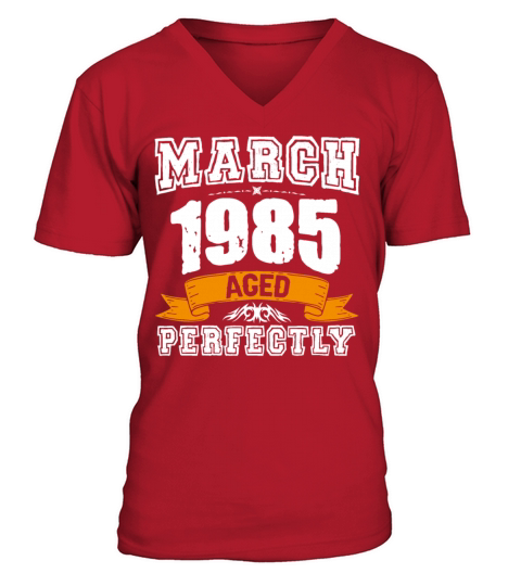 March 1985 Vintage Birthday Present V-Neck T-shirt