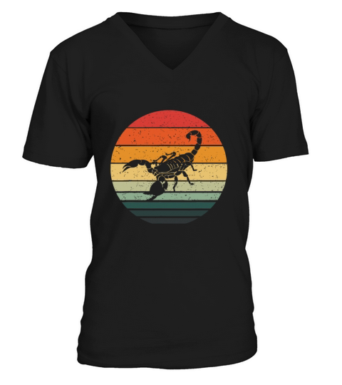 Vintage Scorpion Retro Sunset Art 70s 80s V-Neck T-shirt