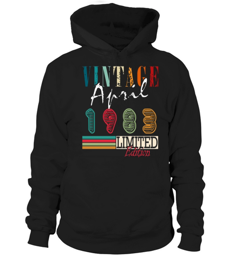 April vintage 1983 born vintage birthday Hoodie Unisex