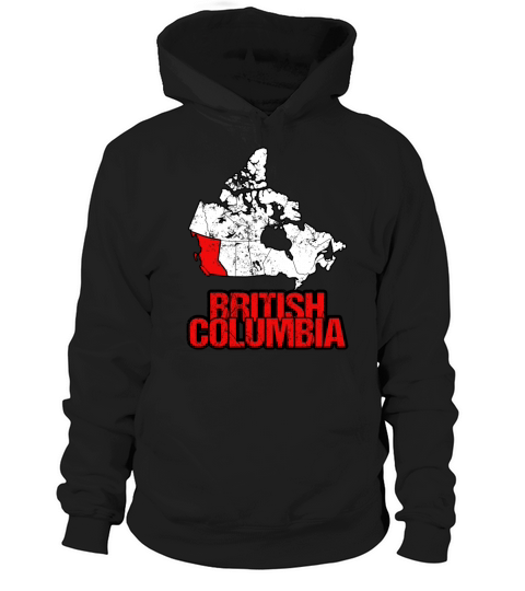 British Columbia Vintage Canada Map Hoodie Unisex
