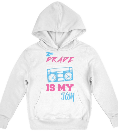 2nd Grade Is My Jam Vintage 80s Boombox Teacher Kids Hoodie