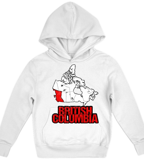British Columbia Vintage Canada Map Kids Hoodie