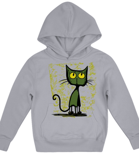 curious interested vintage cartoon cat Kids Hoodie