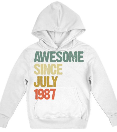 Distressed Vintage Awesome Since July 1987 Kids Hoodie