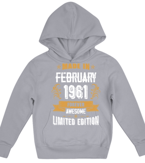 February 1961 Vintage Birthday Present Kids Hoodie