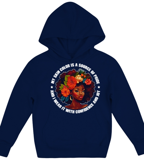 Positive Self Love Affirmation Black Afro Flower G Kids Hoodie
