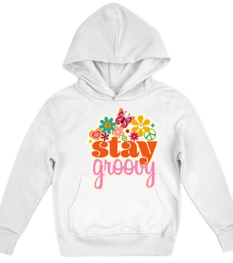 Stay Groovy Vintage Groovy outfit for women Kids Hoodie