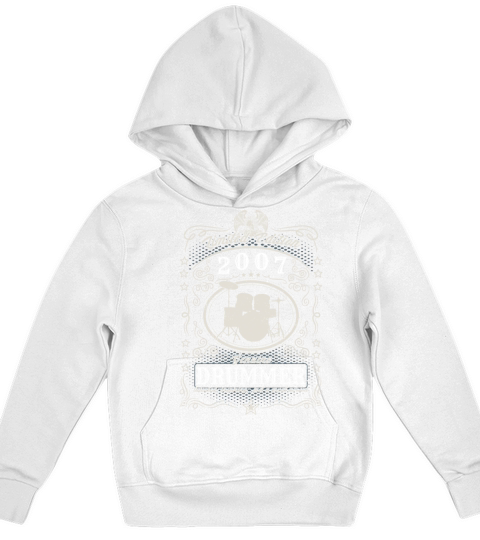 Vintage 2007 Drummer Birthday Gift Percussionist Kids Hoodie