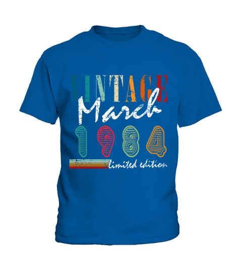 39th birthday man Awesome March vintage 1984 Kids T-Shirt