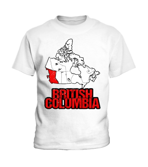 British Columbia Vintage Canada Map Kids T-Shirt