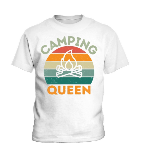 Camping Queen vintage retro light distressed Kids T-Shirt