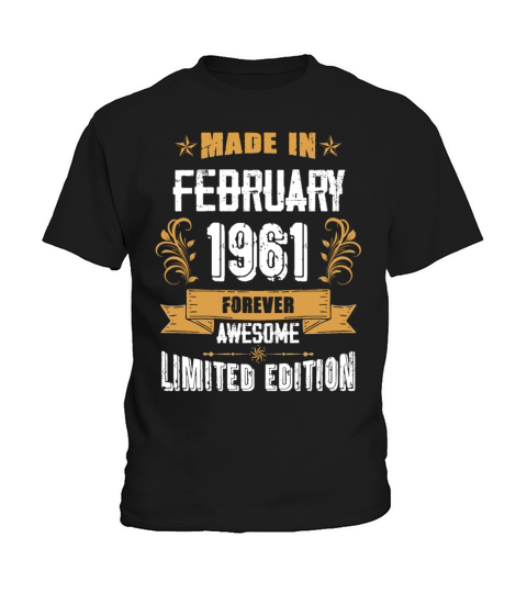 February 1961 Vintage Birthday Present Kids T-Shirt
