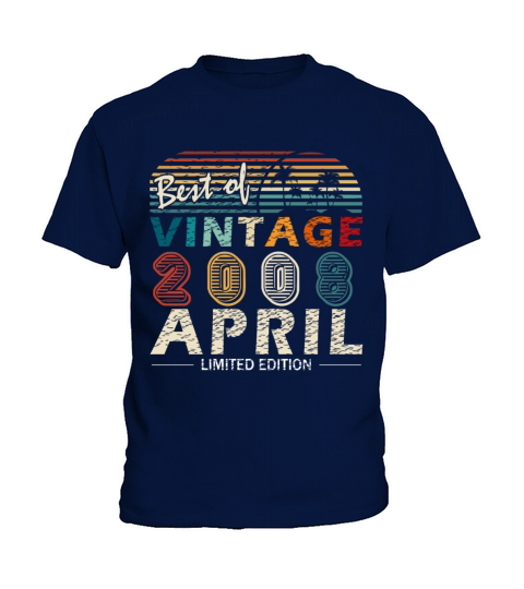 Vintage Birthday Gift Idea April 2008 Kids T-Shirt
