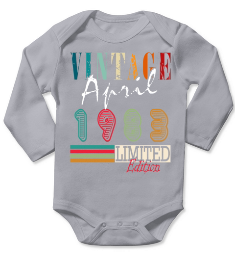 April vintage 1983 born vintage birthday Long Sleeve Baby One-Piece