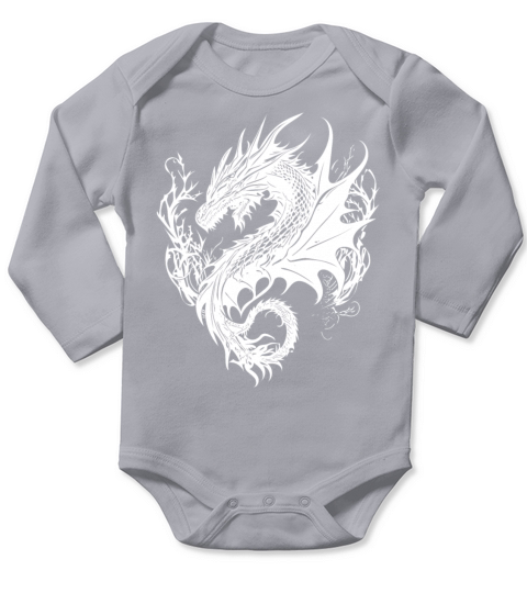 Fierce Vintager Dragon In Scale Dress Long Sleeve Baby One-Piece
