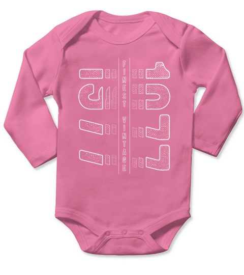 Finest Vintage 1977 Year Of Birth 1977 Birthday Long Sleeve Baby One-Piece