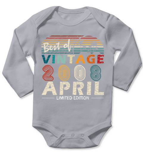 Vintage Birthday Gift Idea April 2008 Long Sleeve Baby One-Piece