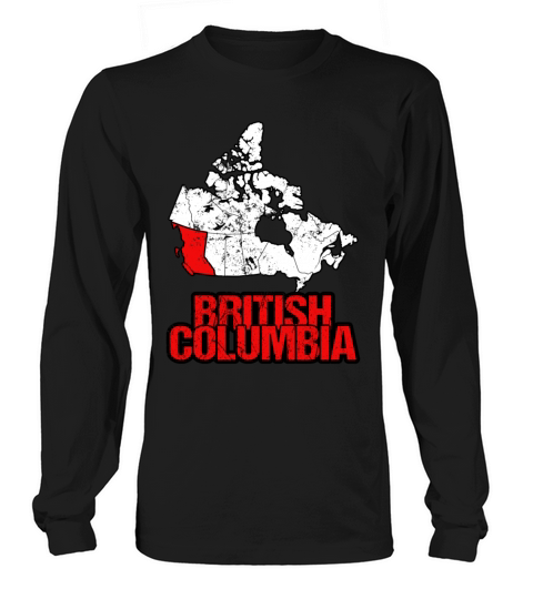 British Columbia Vintage Canada Map Long sleeved Unisex