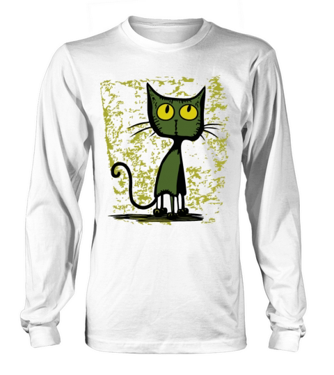 curious interested vintage cartoon cat Long sleeved Unisex