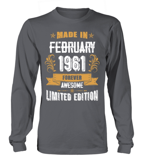 February 1961 Vintage Birthday Present Long sleeved Unisex