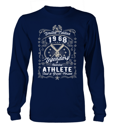 Vintage 1968 Baseball Birthday Gift Sport Hobby Long sleeved Unisex