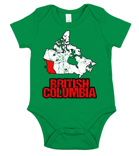British Columbia Vintage Canada Map Short Sleeve Baby One-Piece