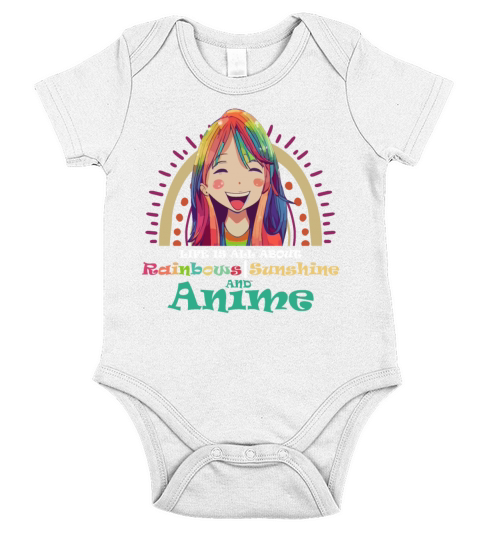 Cute Life is All About Rainbows Sunshine And Anime Short Sleeve Baby One-Piece