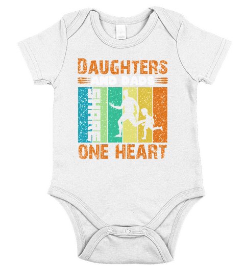 Daughters And Dads Share One Heart Short Sleeve Baby One-Piece