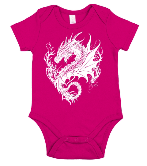 Fierce Vintager Dragon In Scale Dress Short Sleeve Baby One-Piece