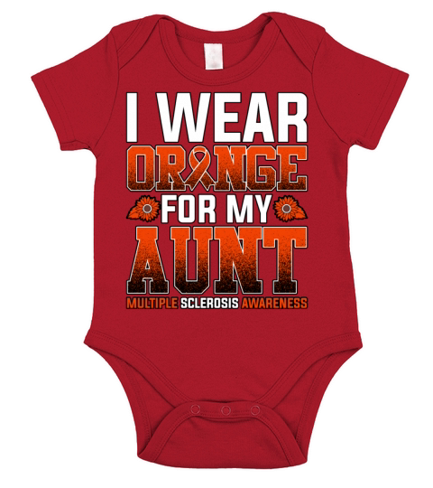 I Wear Orange For My Aunt Multiple Sclerosis Short Sleeve Baby One-Piece