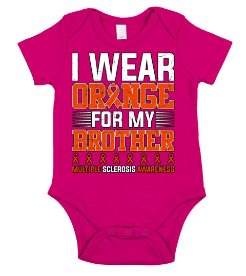 I Wear Orange For My Brother Multiple Sclerosis Short Sleeve Baby One-Piece