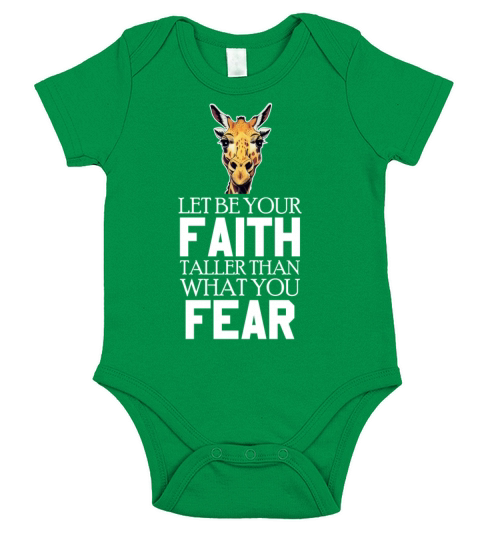 Let Be Your Faith Taller Than You Fear Giraffe Short Sleeve Baby One-Piece